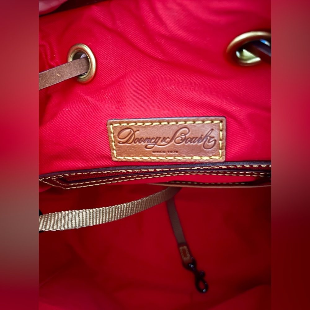 Dooney and Bourke Tasha Florentine Leather Drawstring Shoulder Bag Natural EUC - Picture 11 of 15
